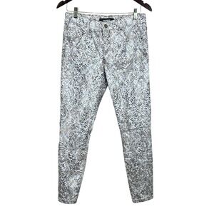 Express  Metallic Foil Snakeskin Mid Rise Skinny Slim Denim Jeans 8R